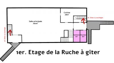 Plan du 1er etage du gite